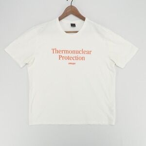 Oakley Thermonuclear Protection T‎ Shirt Mens XL White Custom Fit Graphic Tee